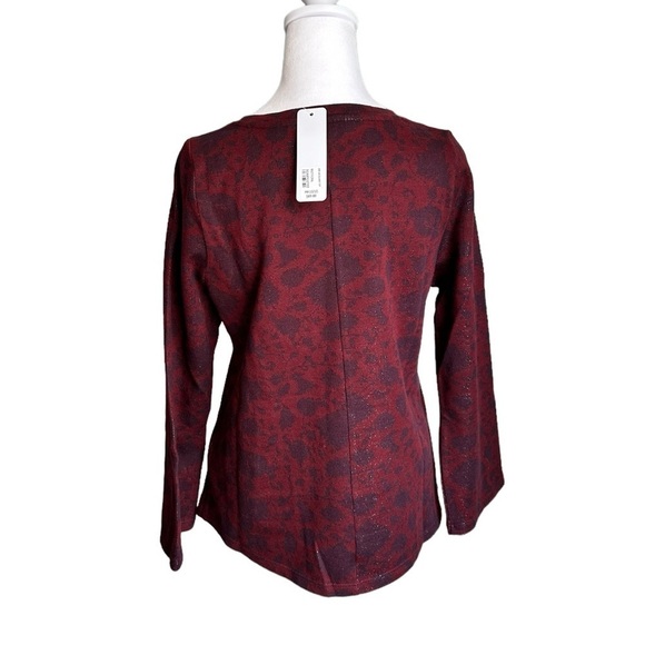 Soft Surroundings Jeri Jacquard Multi Floral Top Size PM 10/12 NWT - Picture 6 of 17